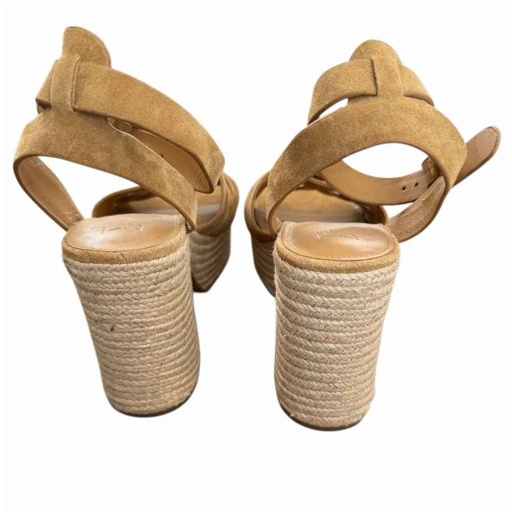 Marc Fisher Suede Braided‎ Platform Sandals - Tan
